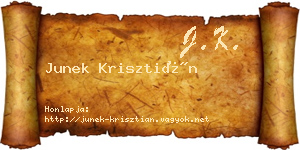 Junek Krisztián névjegykártya