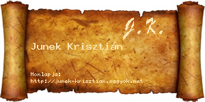 Junek Krisztián névjegykártya